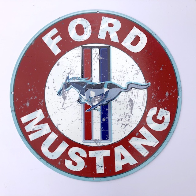SIGN, Garage - Ford Mustang 40cm Dia